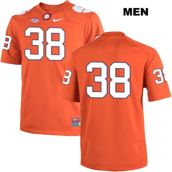 Men's Clemson Tigers #38 Amir Trapp Stitched Orange Authentic Nike No Name NCAA College Football Jersey BYI3146XA